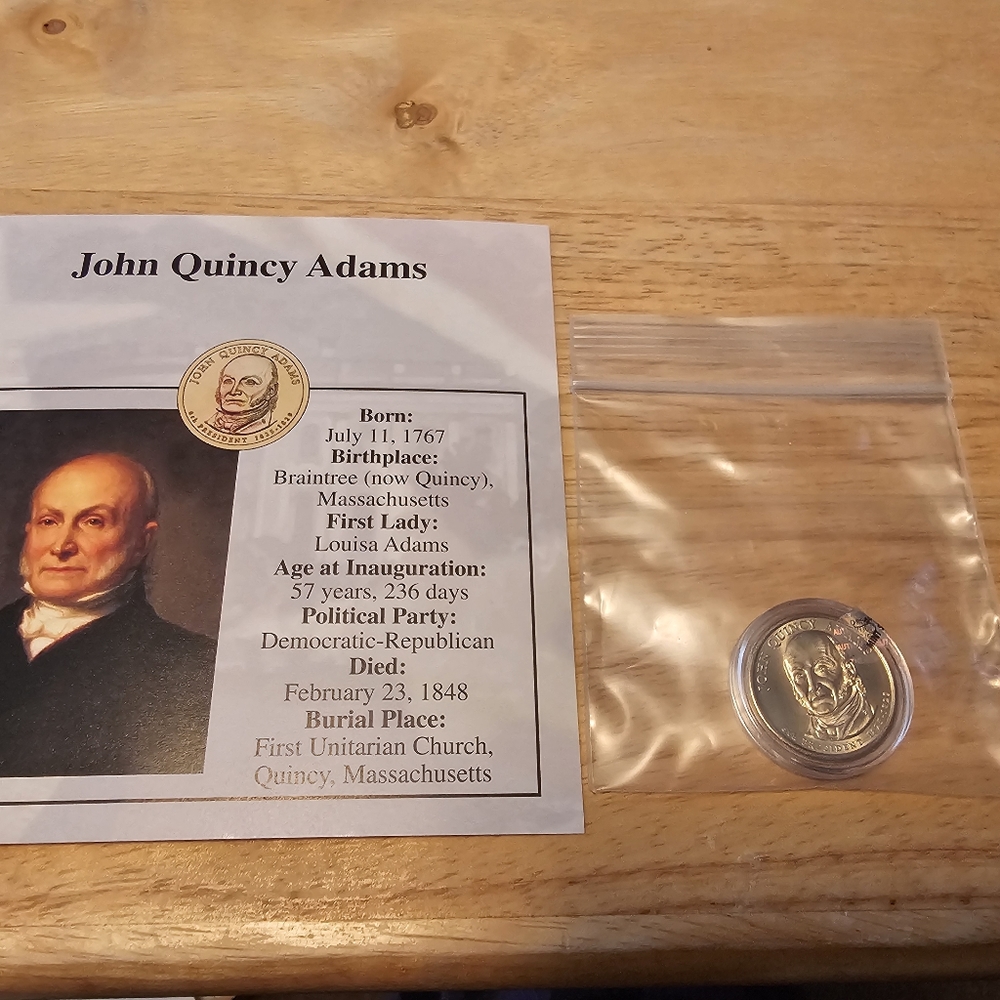 UNC US Mint Presidential Dollar-John Quincy Adams